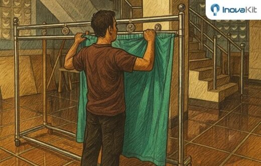 Cara Pasang Pembatas Shaf Kain