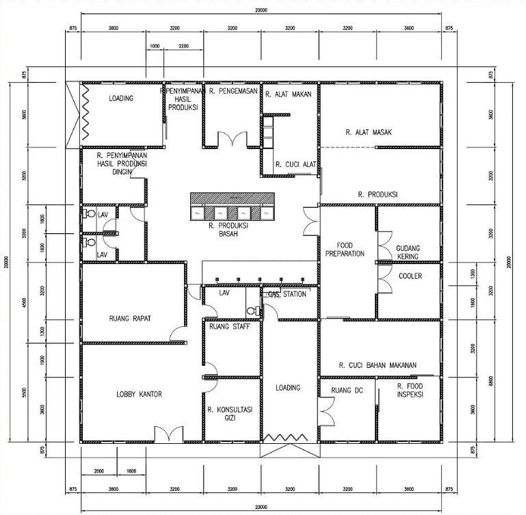 denah dapur makan bergizi gratis