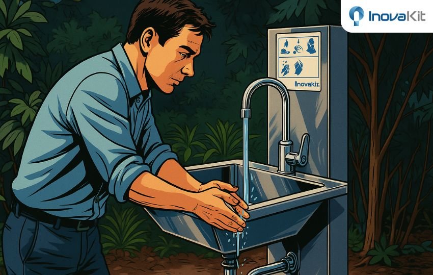 wastafel cuci tangan minimalis.