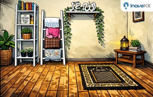 tempat mukena di mushola rumah