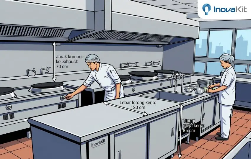 standar ukuran dapur restoran